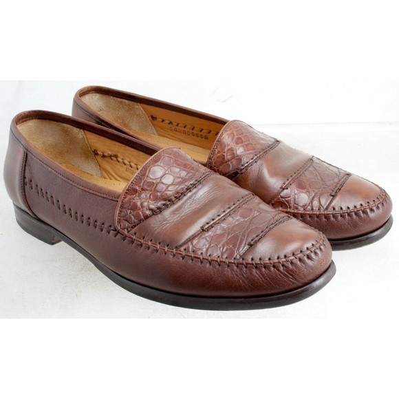 Mezlan Saragossa Genuine Crocodile Brown Men's Loafer US 9.5 M UK 8.5 EUR 43 - Picture 1 of 8